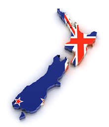 new zealand map with flag